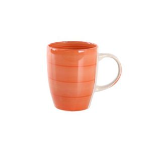 TORO Hrnček s prúžkami keramika, objem 280 ml, oranžový