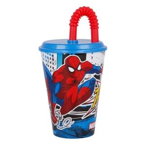 MARVEL Plastový téglik so slamkou Spiderman 430ml